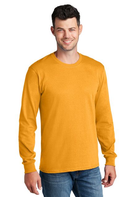 Screen Printed - PC54LS - Port & Company® Men's Long Sleeve Core Cotton T-Shirt
