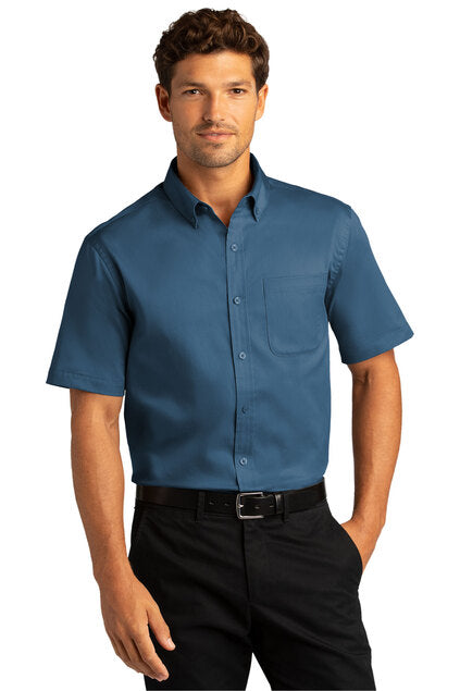 EMBROIDERED - W809 - Port Authority® Short Sleeve SuperPro™ React™ Twill Shirt