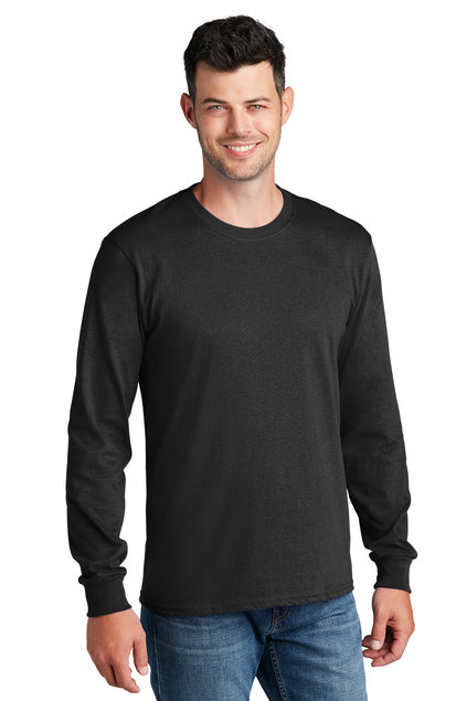 Screen Printed - PC54LS - Port & Company® Men's Long Sleeve Core Cotton T-Shirt