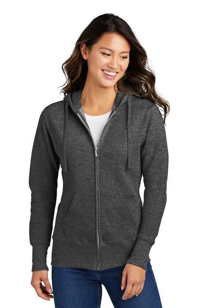 EMBROIDERED - LPC78ZH - Port & Company® Ladies' Core Fleece Full-Zip Hooded Sweatshirt