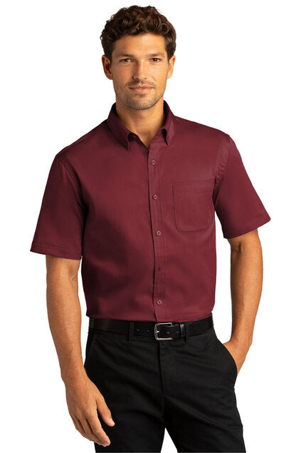 EMBROIDERED - W809 - Port Authority® Short Sleeve SuperPro™ React™ Twill Shirt