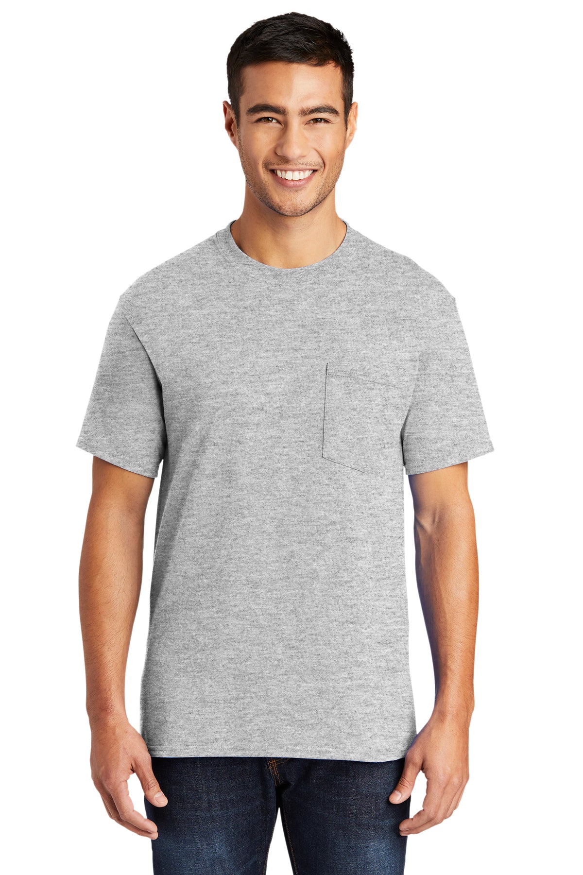 Screen Printed - PC55P - Port & Company® Men's Core Blend Pocket Tee Shirt