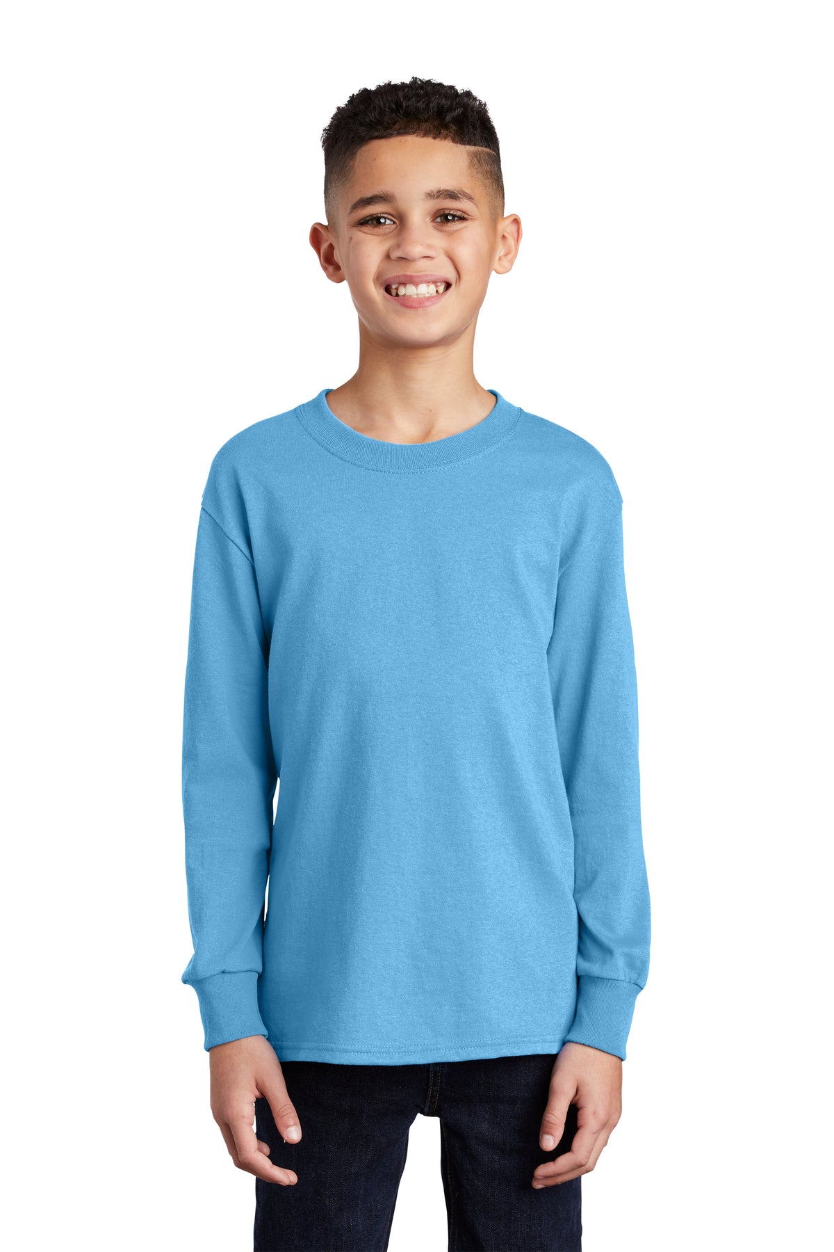 SCREEN PRINTED - PC54YLS - Port & Company® Youth Long Sleeve Core Cotton Tee