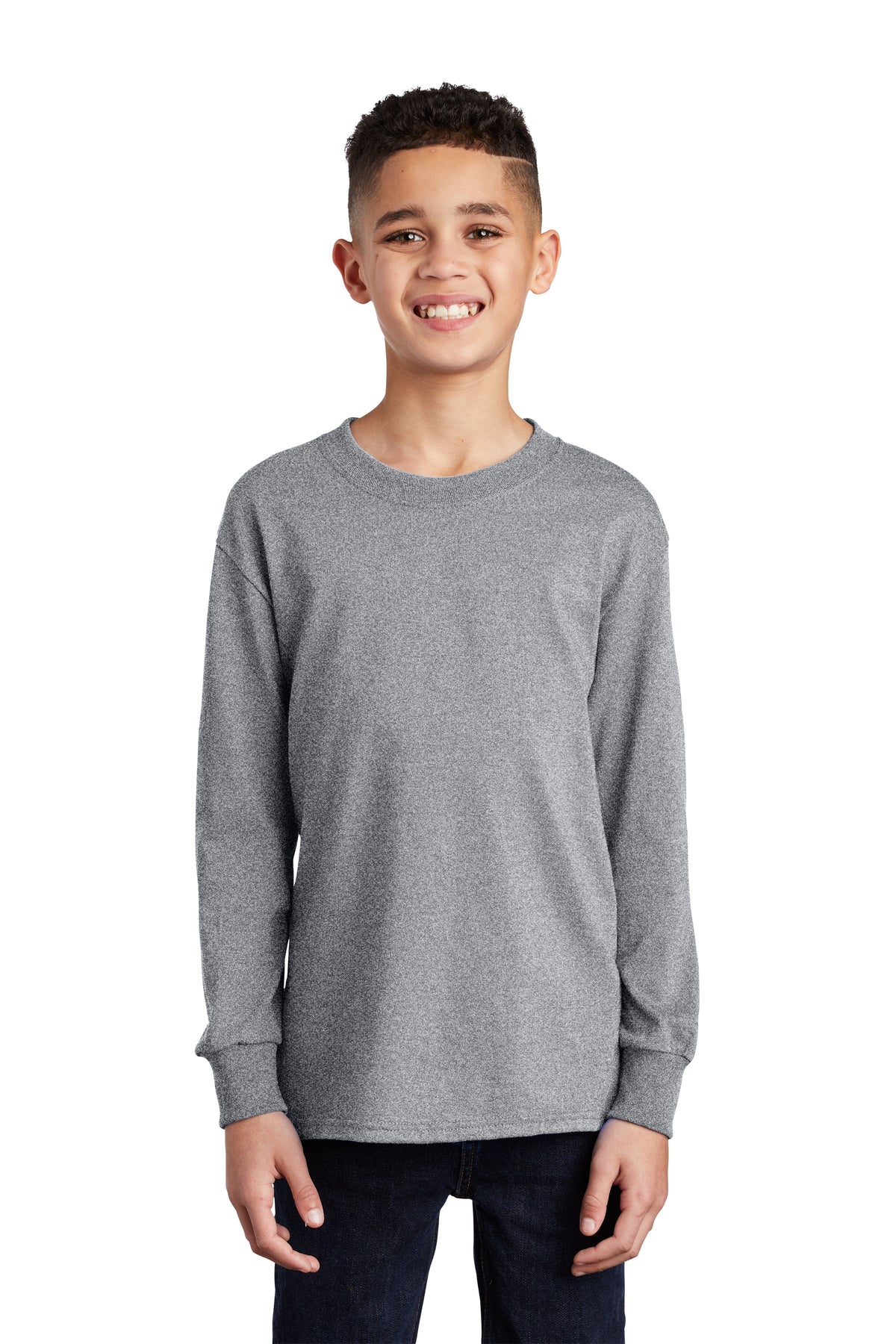 SCREEN PRINTED - PC54YLS - Port & Company® Youth Long Sleeve Core Cotton Tee