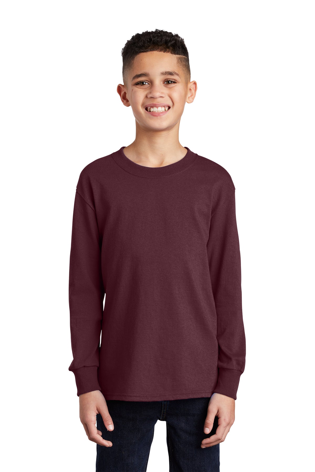 SCREEN PRINTED - PC54YLS - Port & Company® Youth Long Sleeve Core Cotton Tee