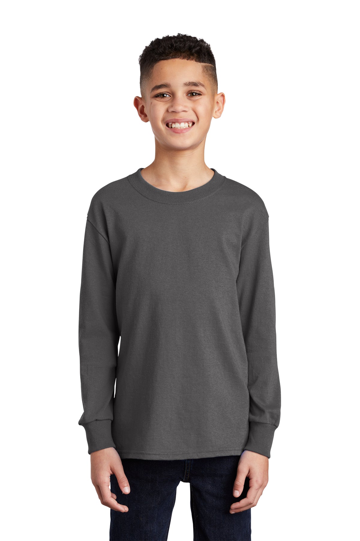 SCREEN PRINTED - PC54YLS - Port & Company® Youth Long Sleeve Core Cotton Tee