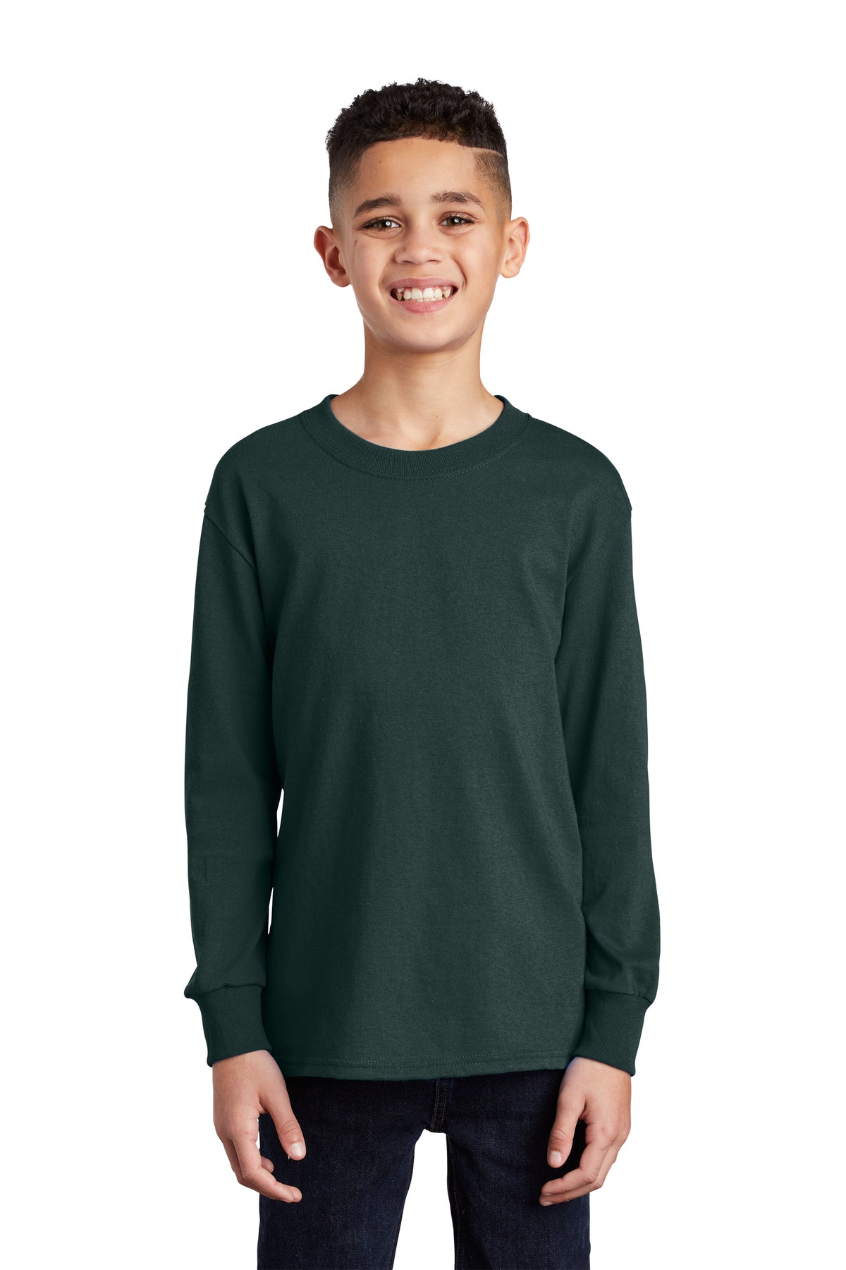 SCREEN PRINTED - PC54YLS - Port & Company® Youth Long Sleeve Core Cotton Tee