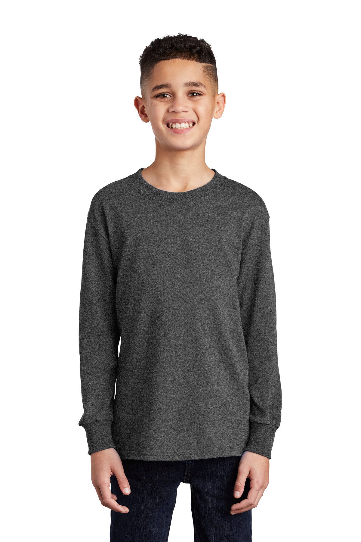 SCREEN PRINTED - PC54YLS - Port & Company® Youth Long Sleeve Core Cotton Tee