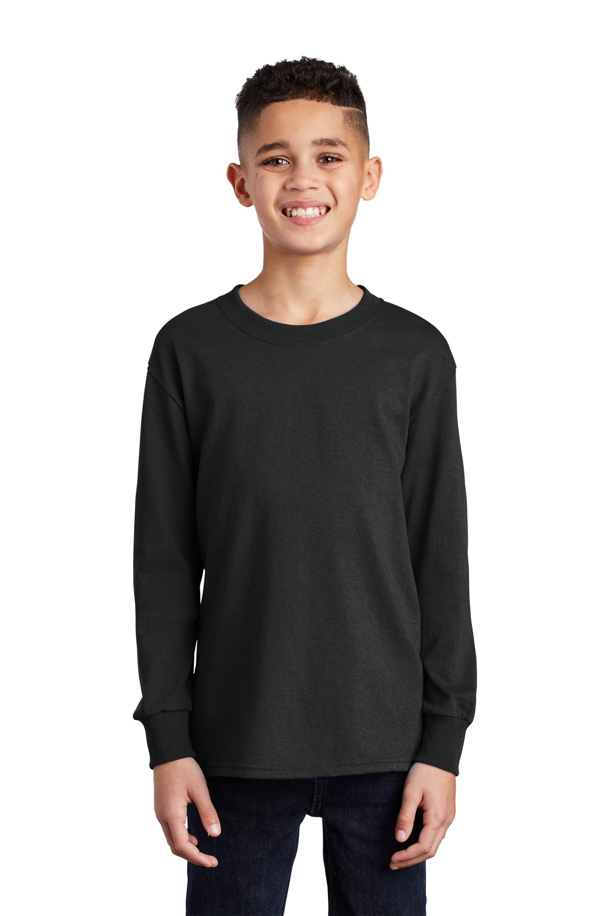SCREEN PRINTED - PC54YLS - Port & Company® Youth Long Sleeve Core Cotton Tee