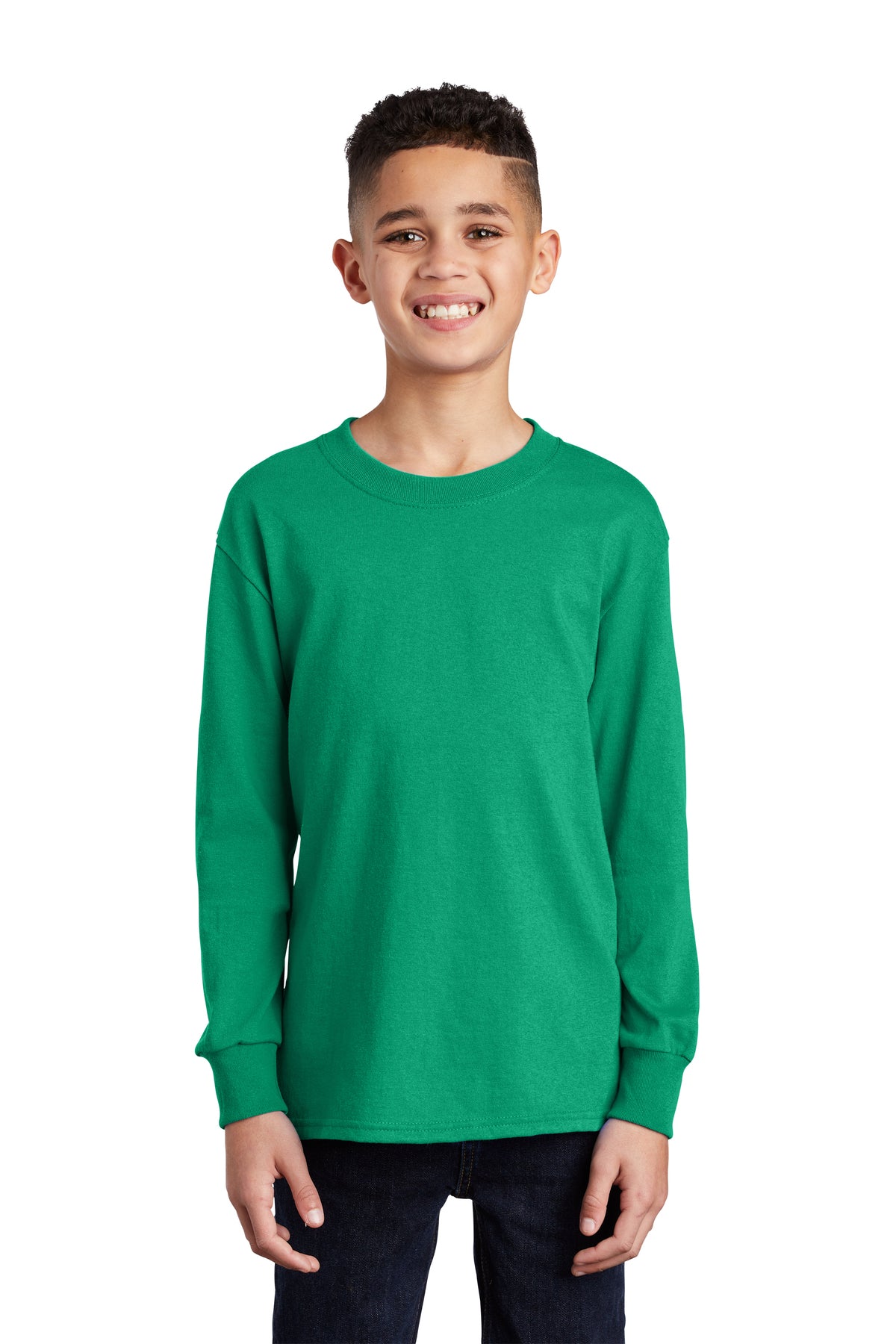 SCREEN PRINTED - PC54YLS - Port & Company® Youth Long Sleeve Core Cotton Tee