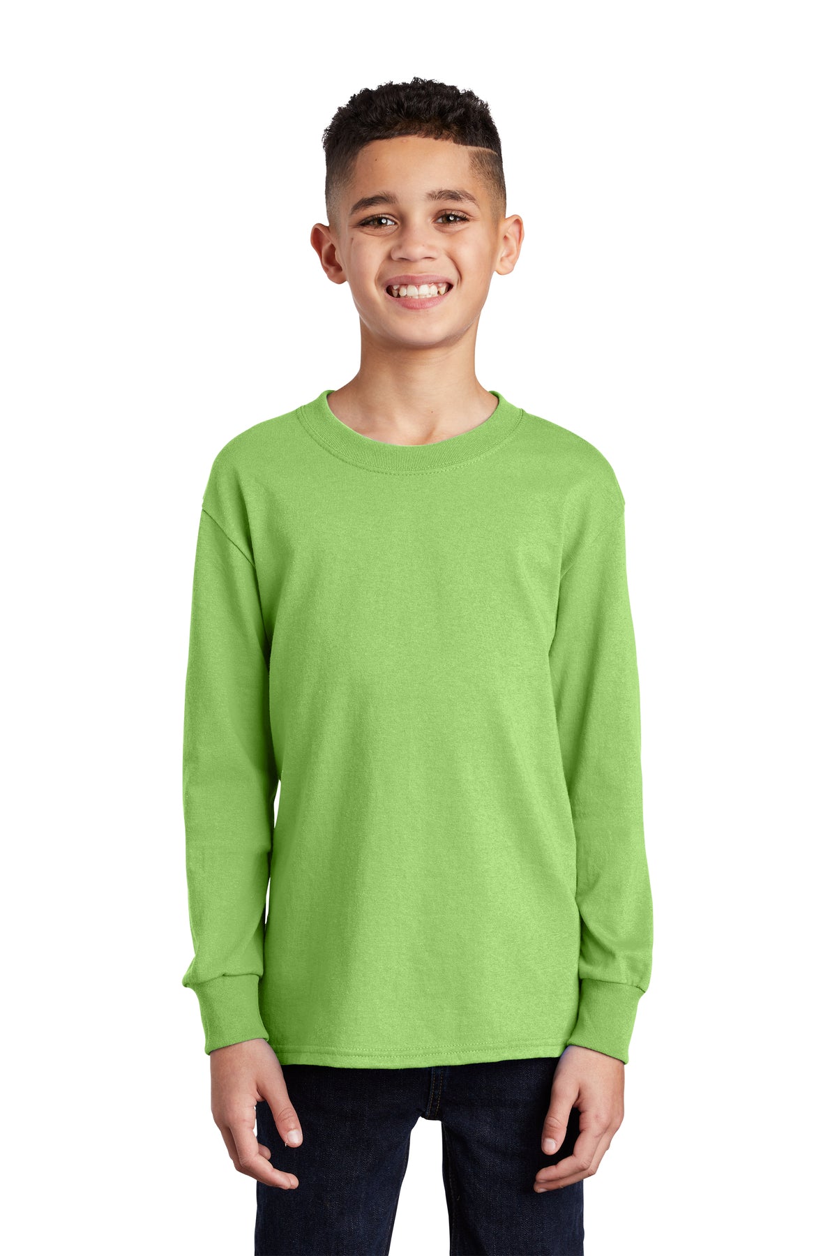 SCREEN PRINTED - PC54YLS - Port & Company® Youth Long Sleeve Core Cotton Tee