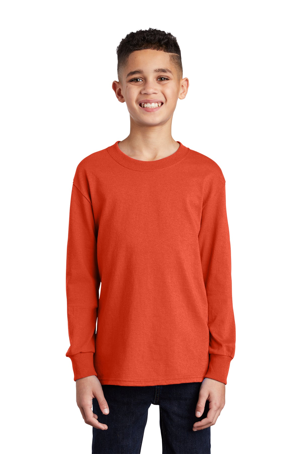 SCREEN PRINTED - PC54YLS - Port & Company® Youth Long Sleeve Core Cotton Tee