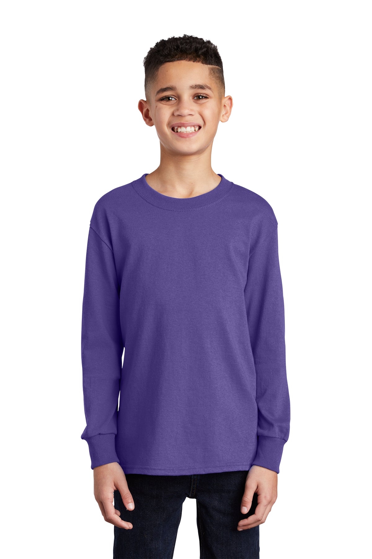 SCREEN PRINTED - PC54YLS - Port & Company® Youth Long Sleeve Core Cotton Tee