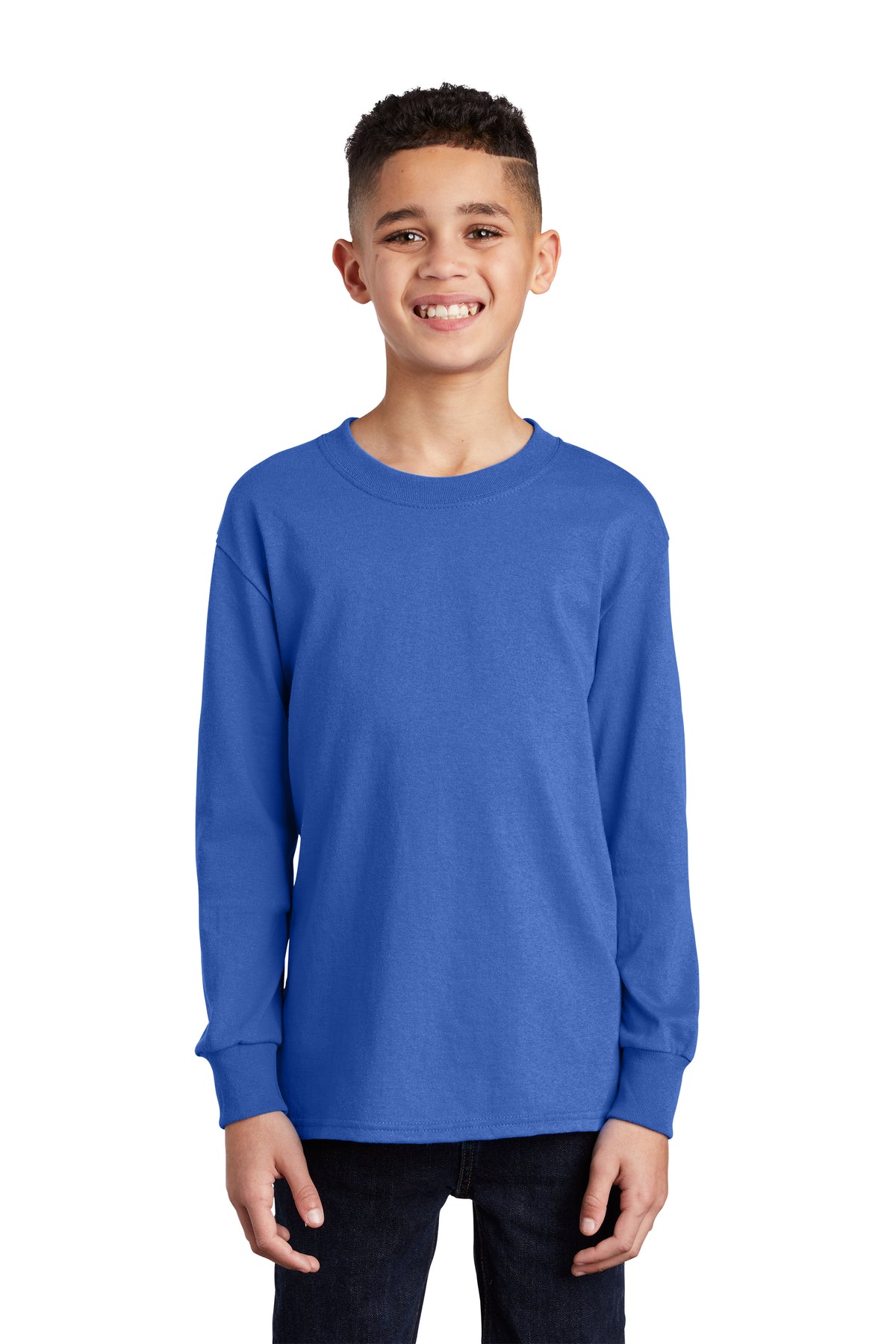 SCREEN PRINTED - PC54YLS - Port & Company® Youth Long Sleeve Core Cotton Tee