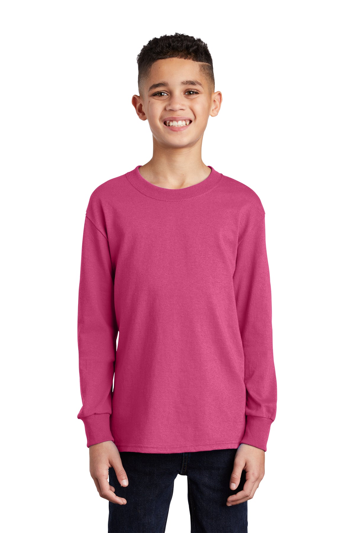 SCREEN PRINTED - PC54YLS - Port & Company® Youth Long Sleeve Core Cotton Tee