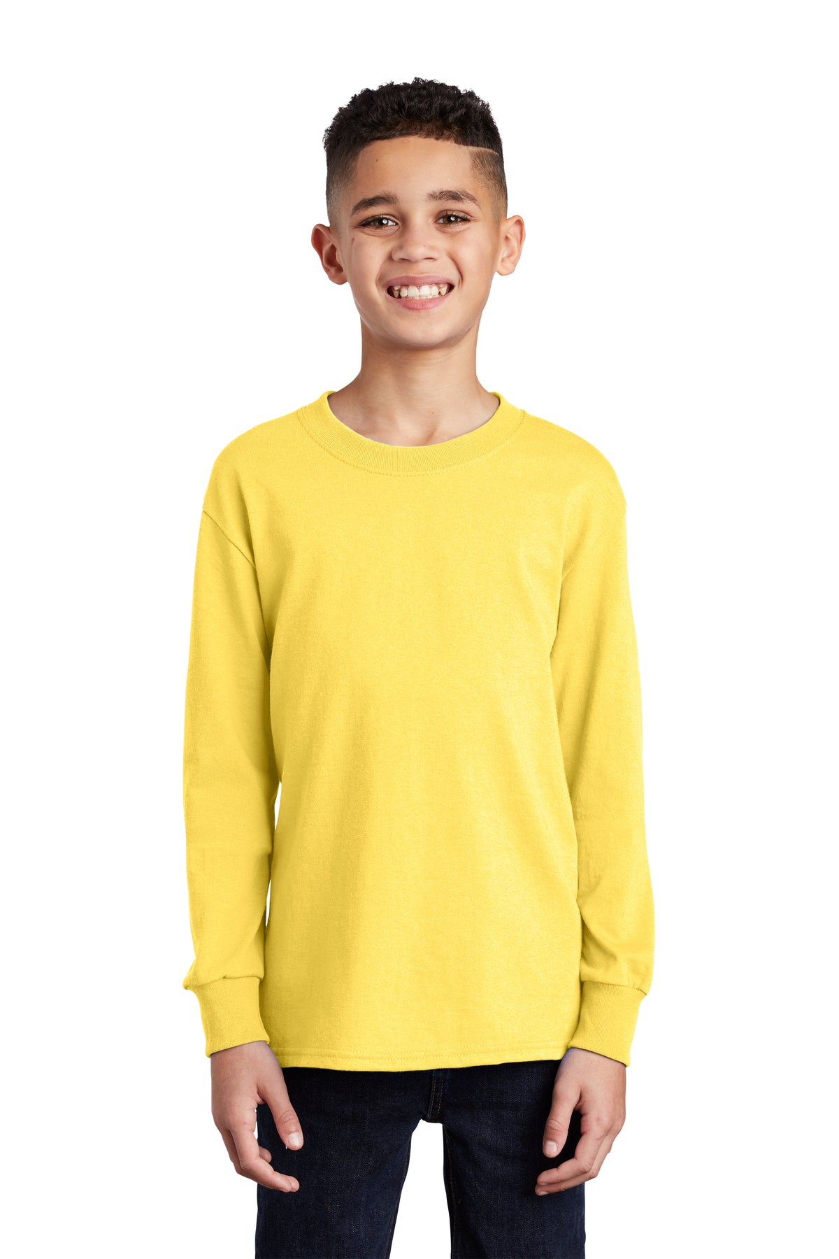 SCREEN PRINTED - PC54YLS - Port & Company® Youth Long Sleeve Core Cotton Tee