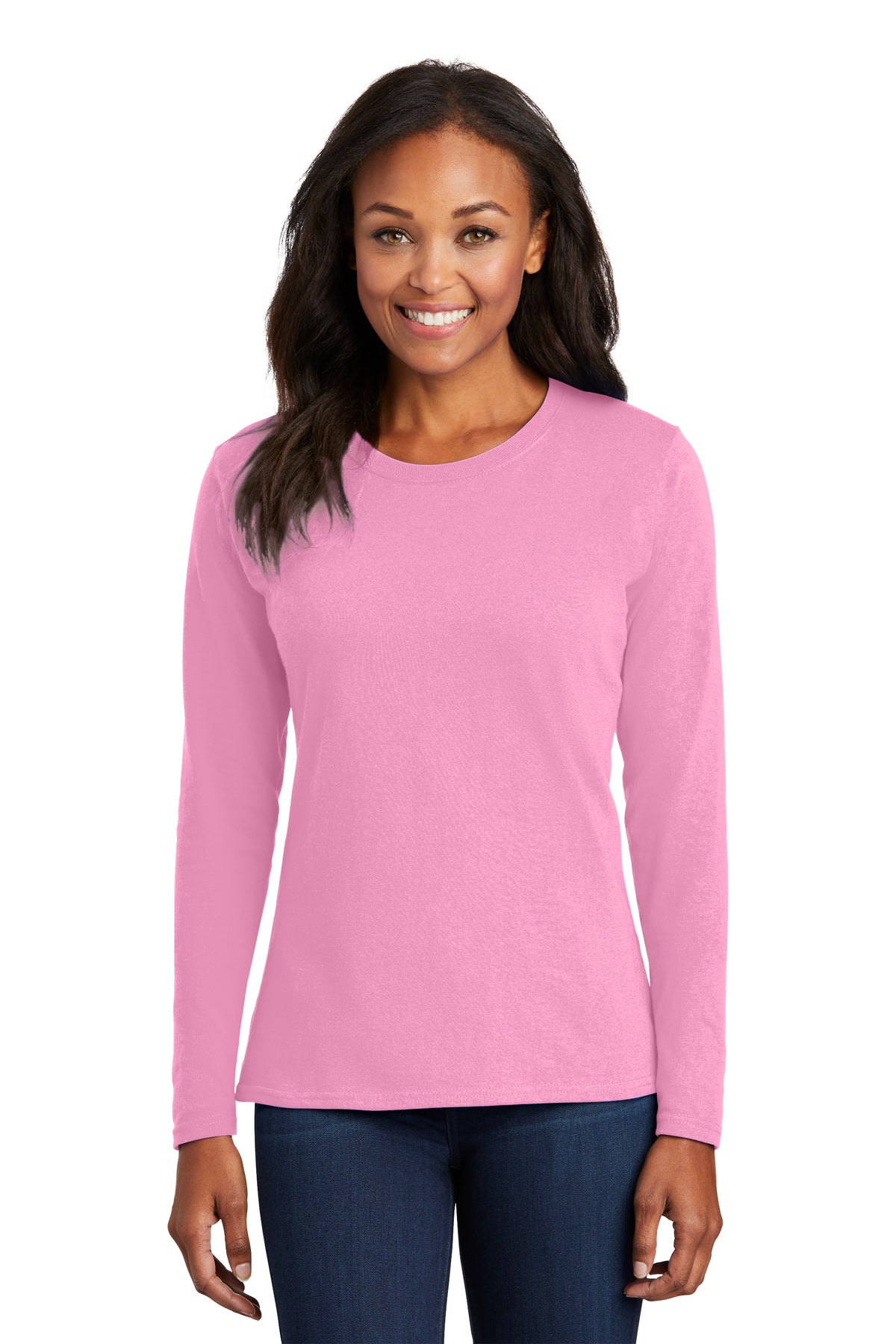 SCREEN PRINTED - LPC54LS - Port & Company® Women's Long Sleeve Core Cotton Tee