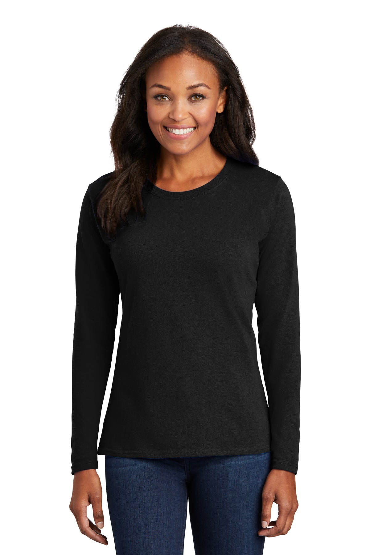SCREEN PRINTED - LPC54LS - Port & Company® Women's Long Sleeve Core Cotton Tee