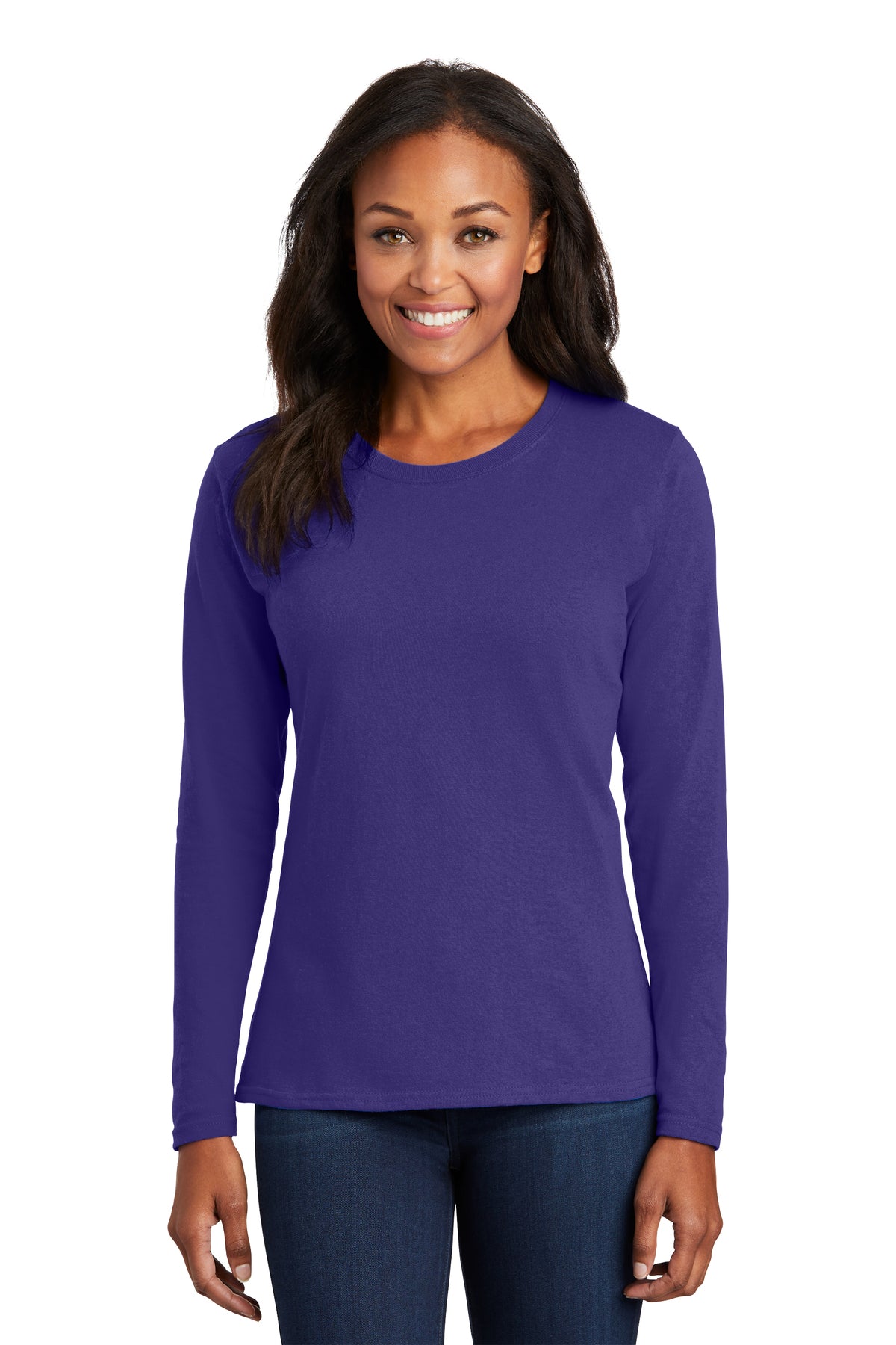 SCREEN PRINTED - LPC54LS - Port & Company® Women's Long Sleeve Core Cotton Tee