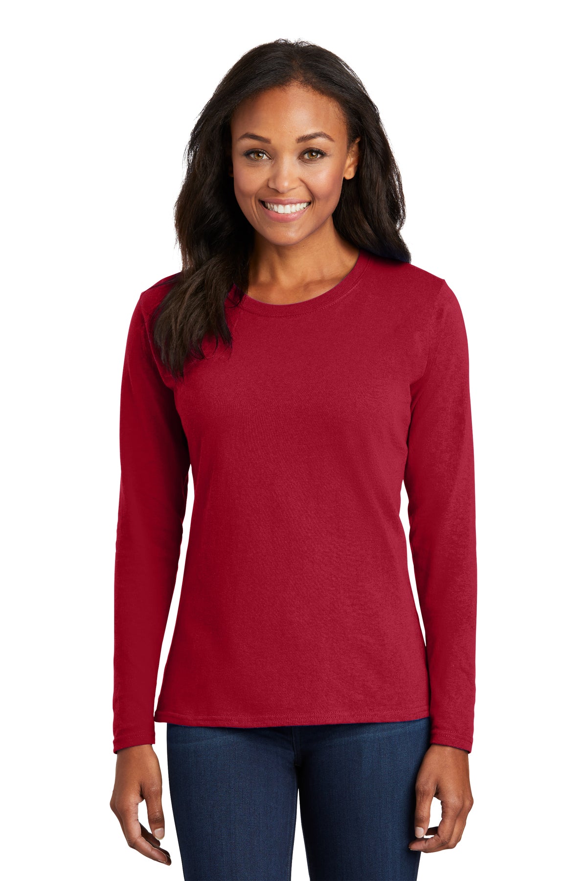 SCREEN PRINTED - LPC54LS - Port & Company® Women's Long Sleeve Core Cotton Tee
