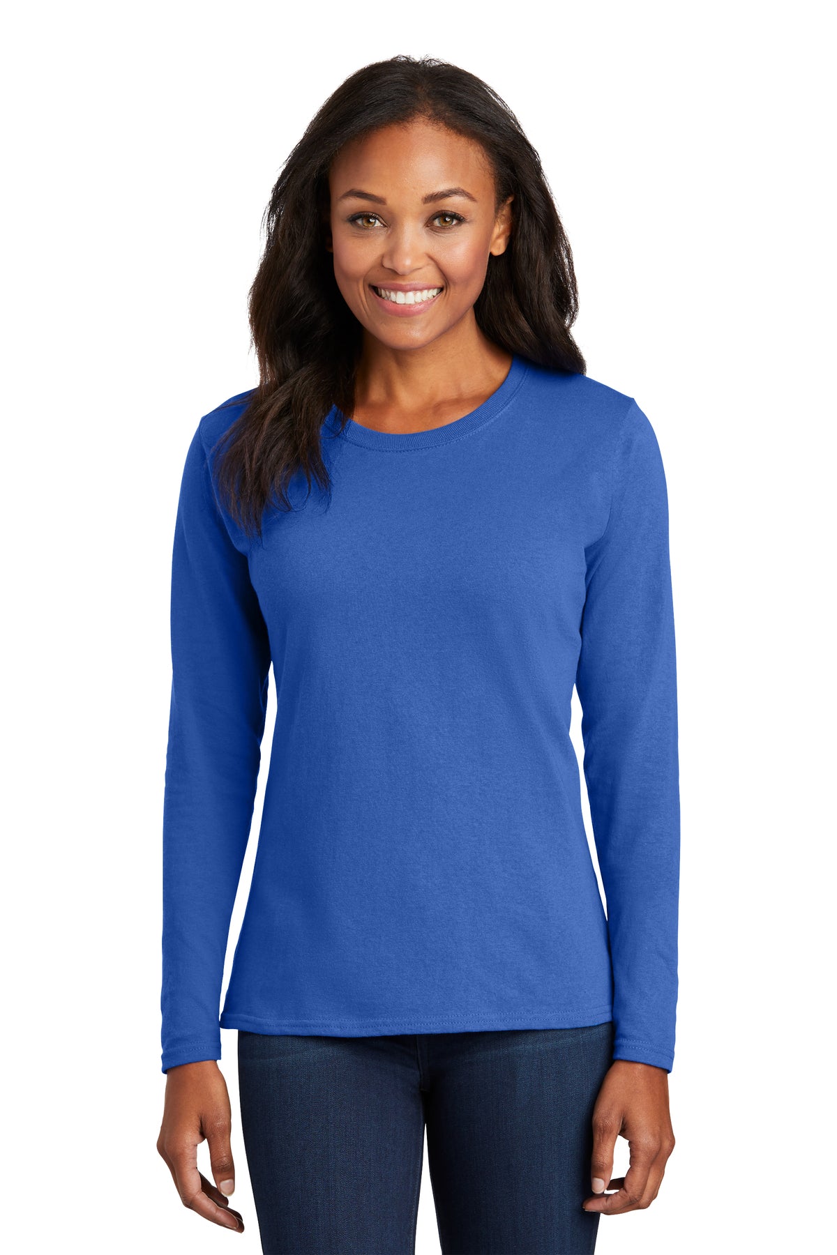 SCREEN PRINTED - LPC54LS - Port & Company® Women's Long Sleeve Core Cotton Tee