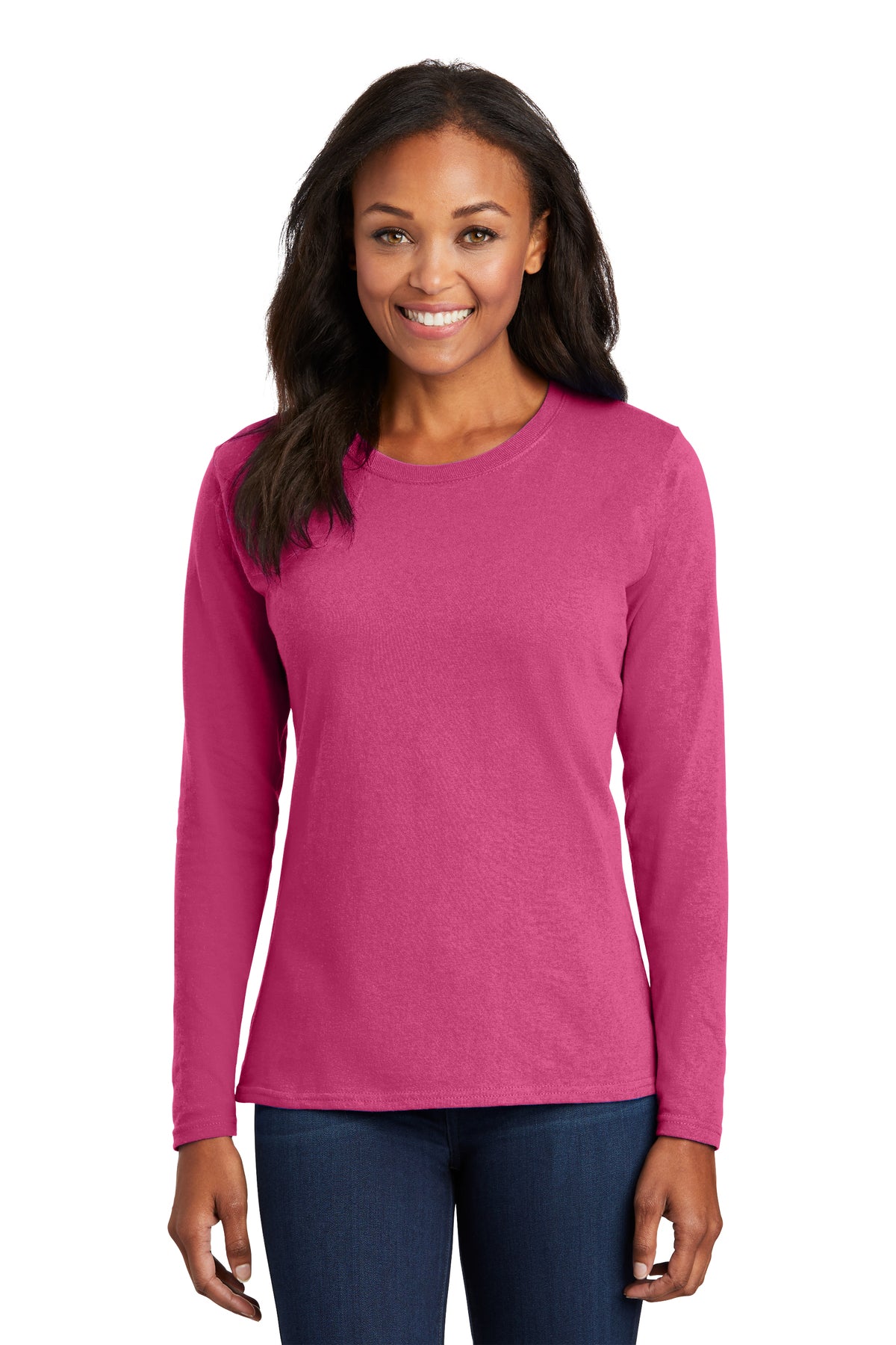 SCREEN PRINTED - LPC54LS - Port & Company® Women's Long Sleeve Core Cotton Tee
