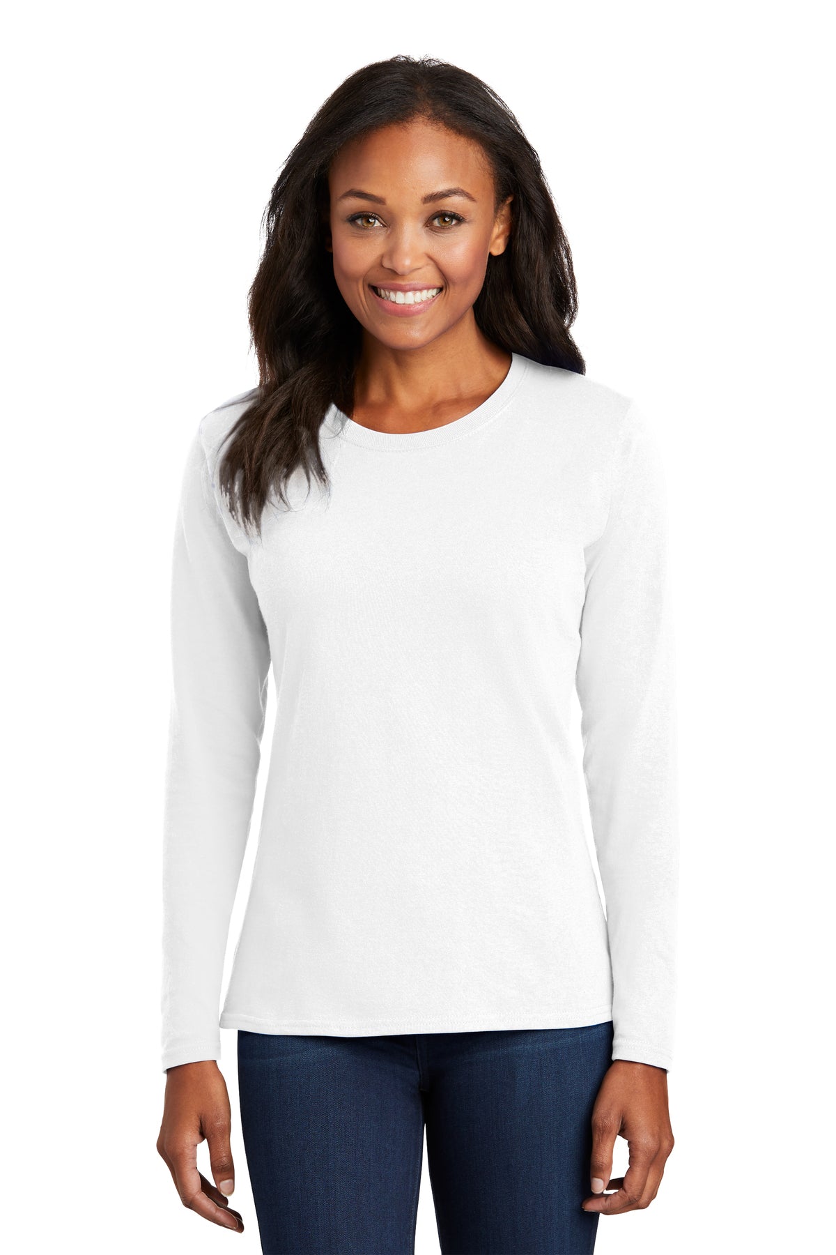 SCREEN PRINTED - LPC54LS - Port & Company® Women's Long Sleeve Core Cotton Tee