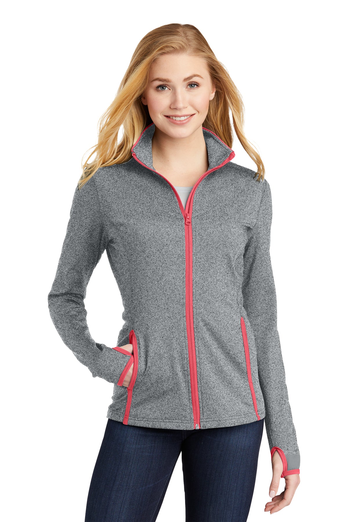 Embroidered - LST853 - Sport-Tek® Women's Sport-Wick® Stretch Contrast Full-Zip Jacket