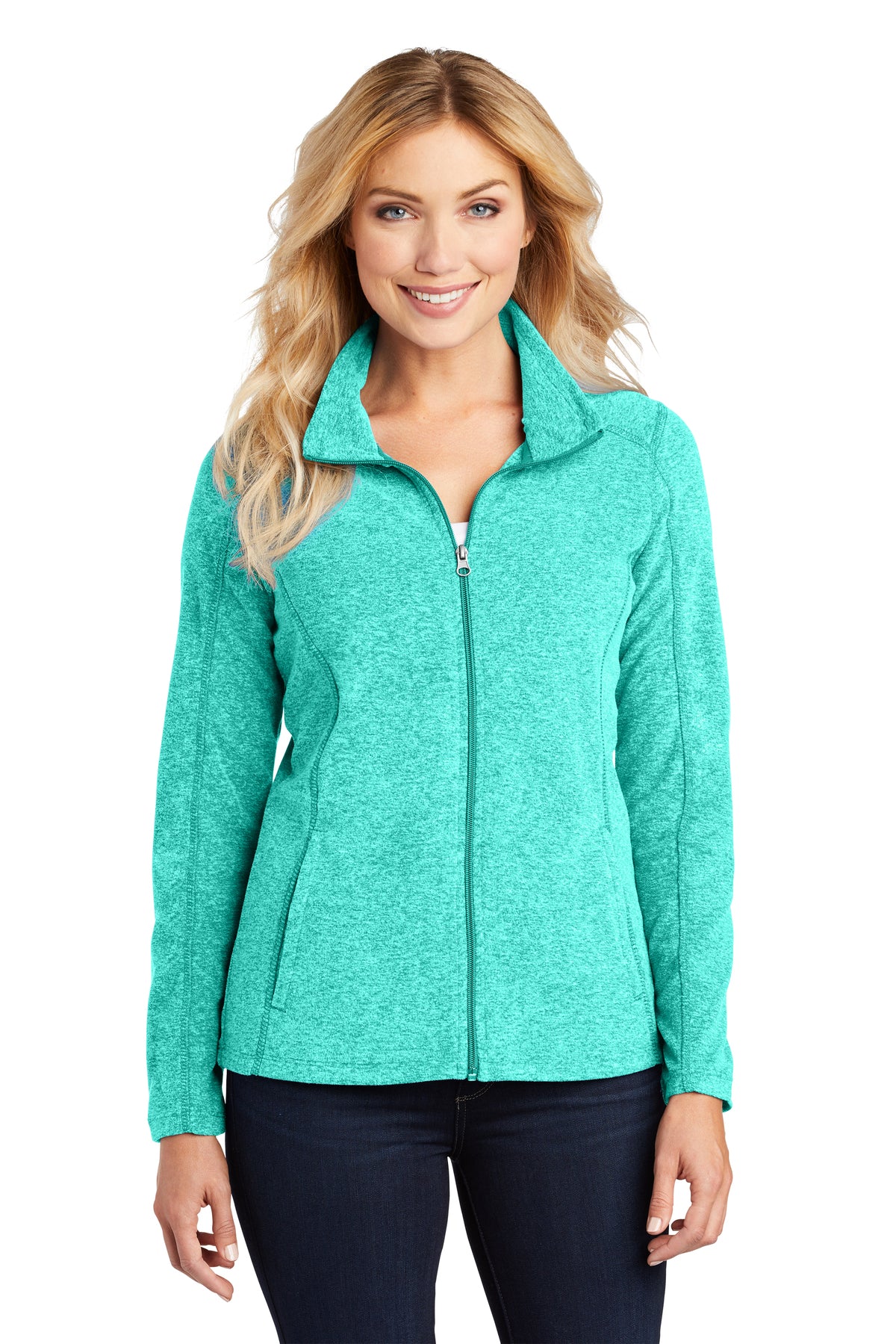 EMBROIDERED - L235 - Port Authority® Ladies' Heather Microfleece Full-Zip Jacket
