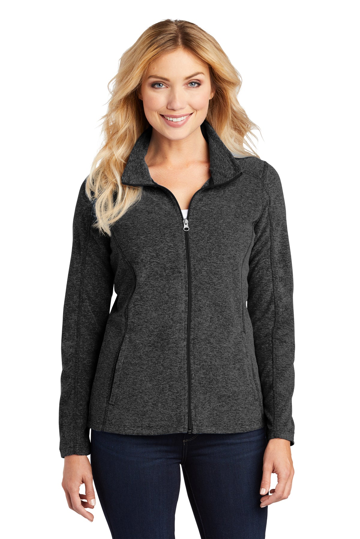 EMBROIDERED - L235 - Port Authority® Ladies' Heather Microfleece Full-Zip Jacket