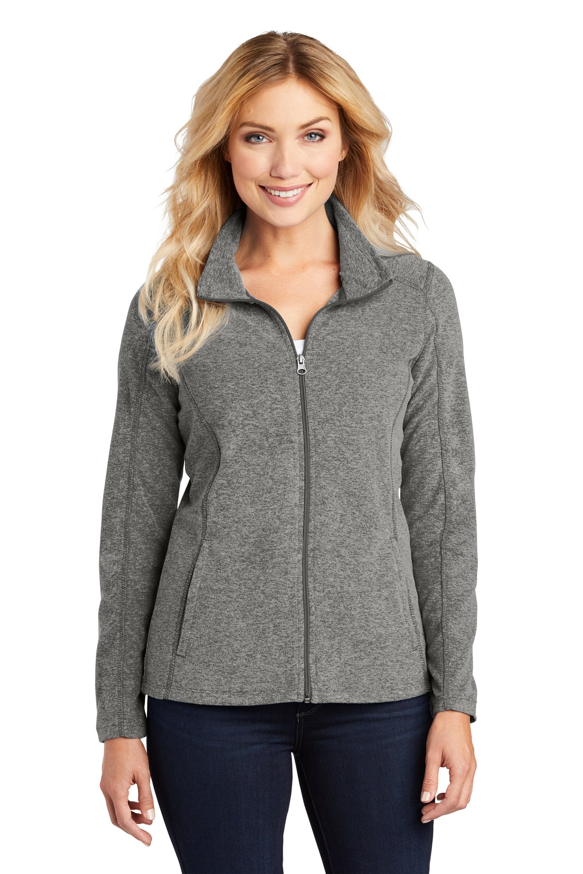 EMBROIDERED - L235 - Port Authority® Ladies' Heather Microfleece Full-Zip Jacket