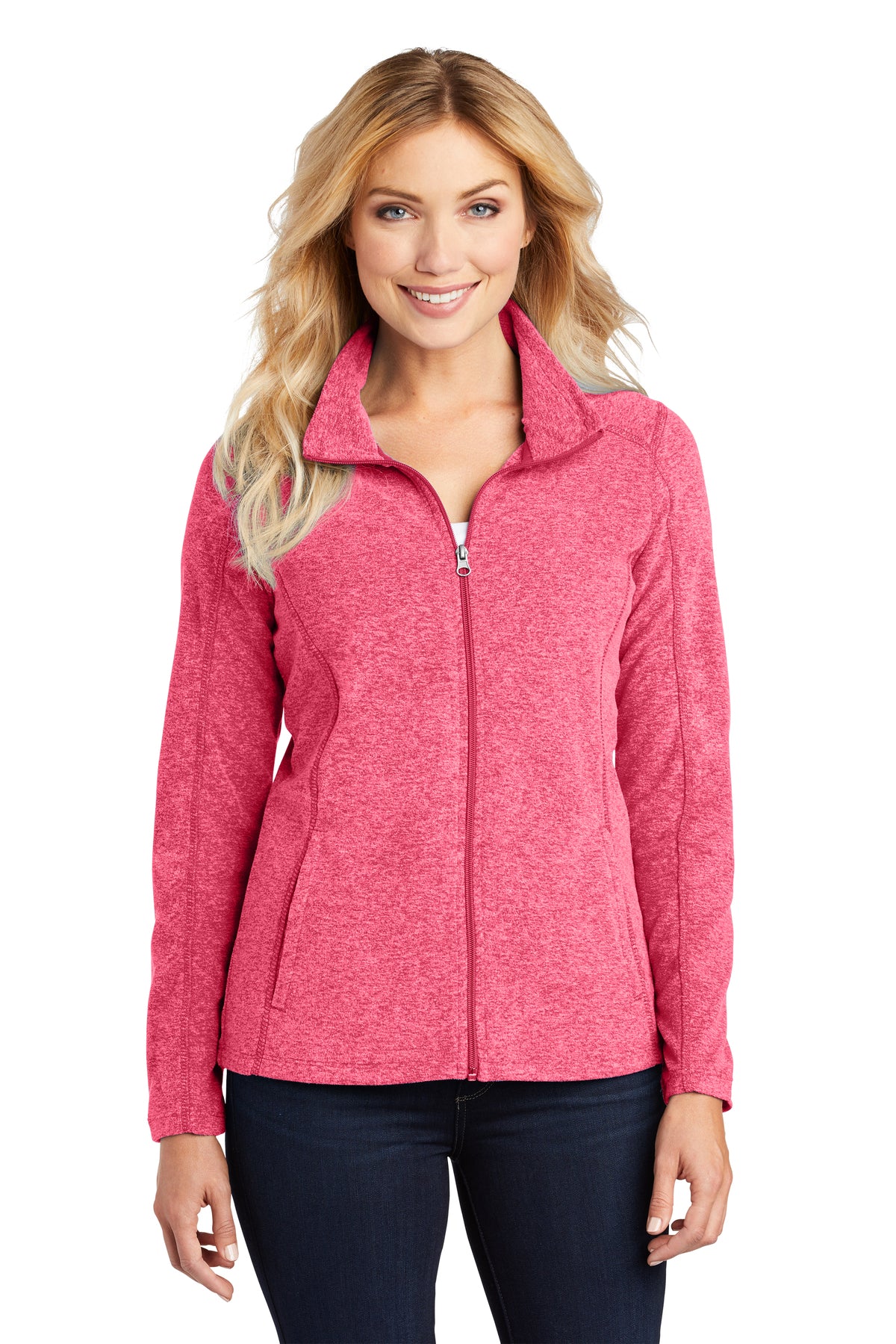EMBROIDERED - L235 - Port Authority® Ladies' Heather Microfleece Full-Zip Jacket
