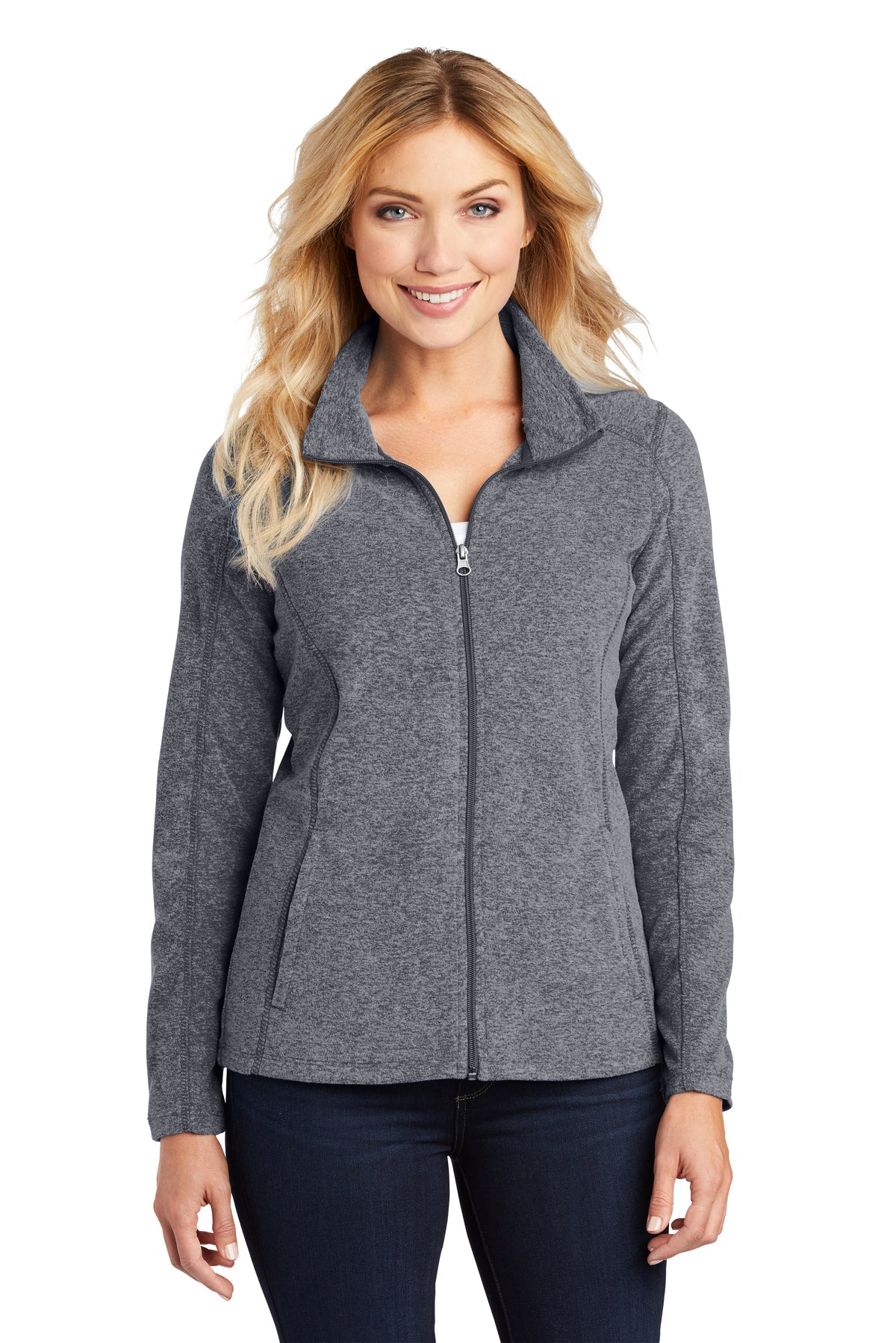 EMBROIDERED - L235 - Port Authority® Ladies' Heather Microfleece Full-Zip Jacket