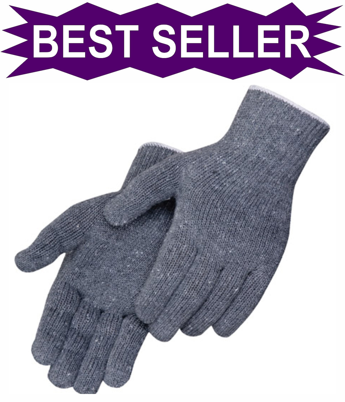 Gray Cotton/ Polyester Blend Work Gloves