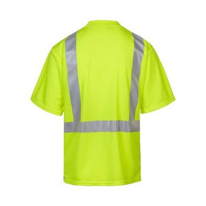 PRINTED ANSI Class 2 Moisture Wicking Black Bottom Short Sleeve Pocket Shirt