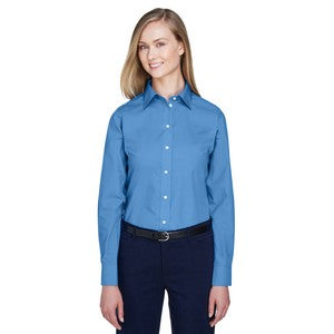 EMBROIDERED-Devon and Jones Ladies' Crown Woven Collection? Solid Broadcloth