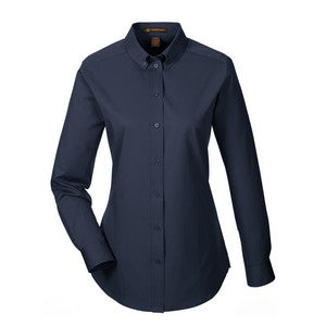 EMBROIDERED- Ladies' Foundation 100% Cotton Long-Sleeve Twill Shirt with Teflon?