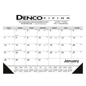 Black & White Desk Pad with Vinyl Corners