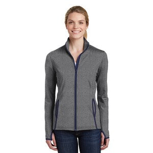 EMBROIDERED-Sport-Tek® Ladies' Sport-Wick® Stretch Contrast Full-Zip Jacket