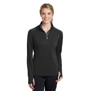 EMBROIDERED-Sport-Tek® Ladies' Sport-Wick® Textured 1/4-Zip Pullover Shirt