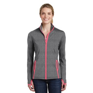 EMBROIDERED-Sport-Tek® Ladies' Sport-Wick® Stretch Contrast Full-Zip Jacket