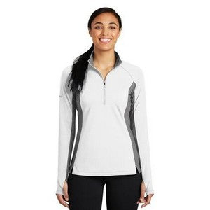 EMBROIDERED-Ladies' Sport-Tek® Sport-Wick® Stretch Contrast 1/2 Zip Pullover Shirt