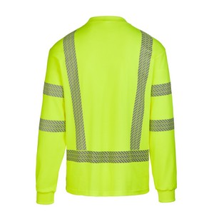 PRINTED Hi-Viz ANSI Class 3 Safety Cotton Rich Long Sleeve T-Shirt