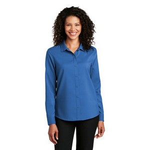 EMBROIDERED -Port Authority® Ladies Long Sleeve Performance Staff Shirt