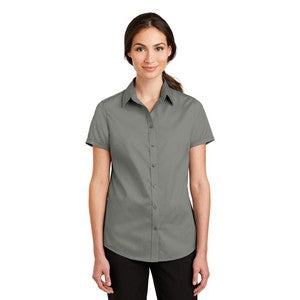 EMBROIDERED -Port Authority® SuperPro™ Short Sleeve Ladies Twill Shirt