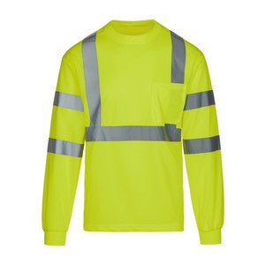 PRINTED Class 3 Safety Green Long Sleeve T-Shirt