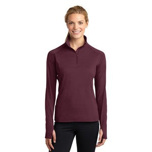EMBROIDERED-Sport-Tek® Ladies' Sport-Wick® Stretch 1/2-Zip Pullover Sweatshirt