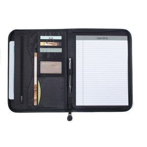 DEBOSSED LOGO Deluxe Executive Padfolio - Black
