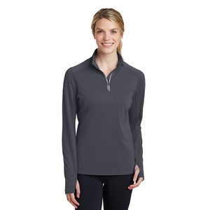 EMBROIDERED-Sport-Tek® Ladies' Sport-Wick® Textured 1/4-Zip Pullover Shirt