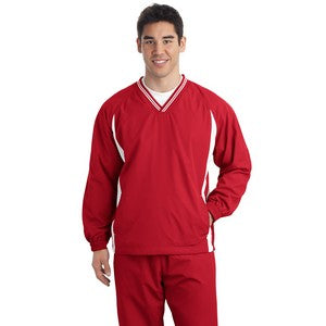 EMBROIDERED Sport-Tek® Men's Tipped V-Neck Raglan Wind Shirt